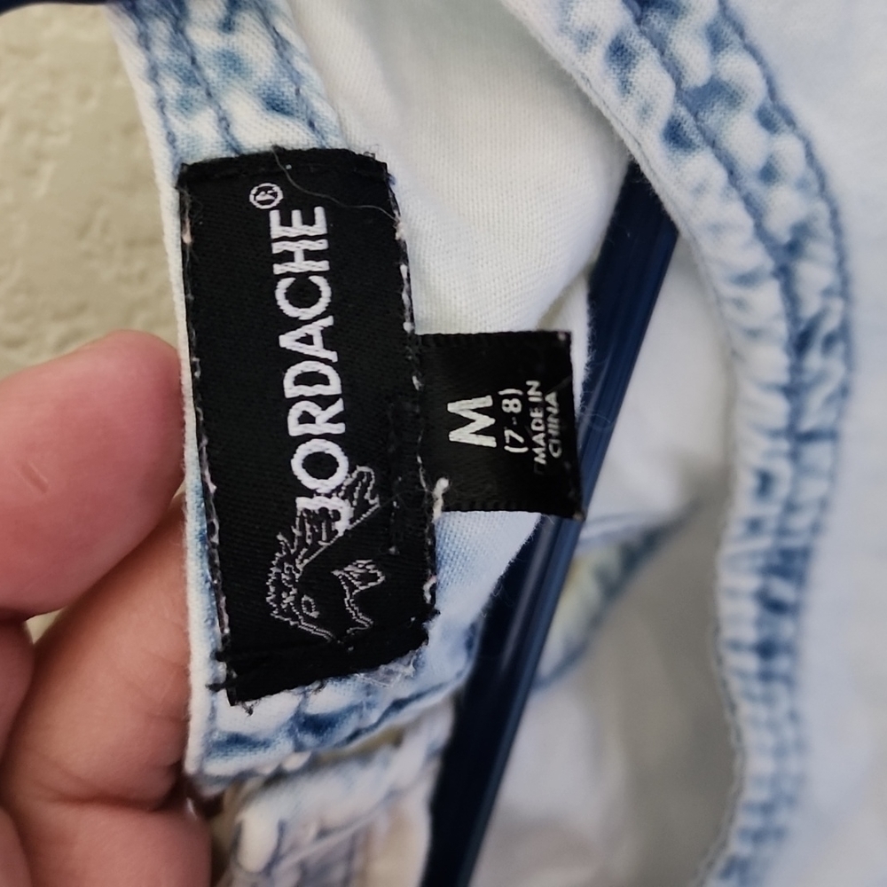 Jordache girl's floral ruffle cap sleeve denim top, size 7/8 - Picture 4 of 5